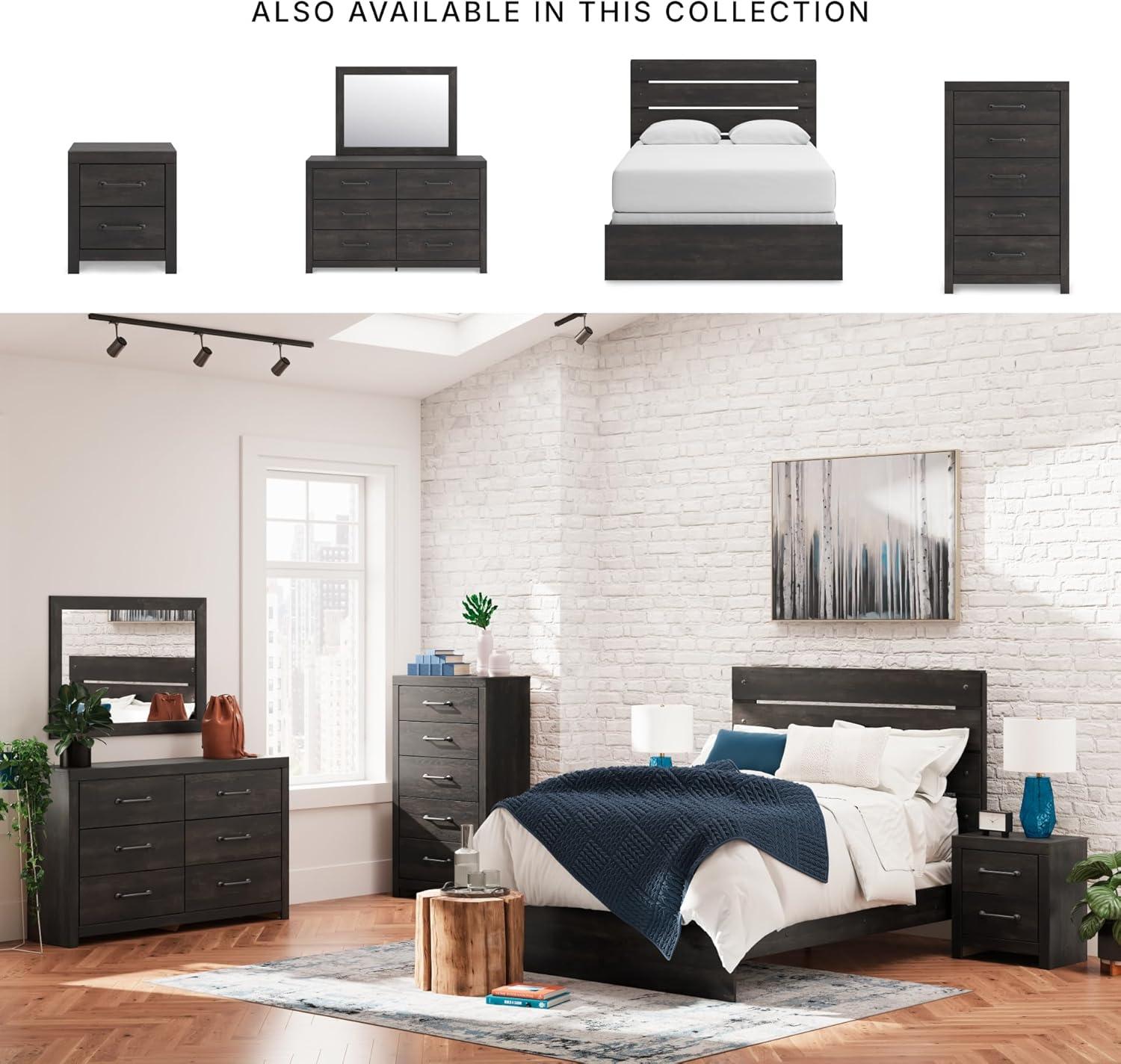 imageSignature Design by Ashley Delmorta Rustic Panel Bed Foundation or Box Spring Needed Full GrayPanel Bed