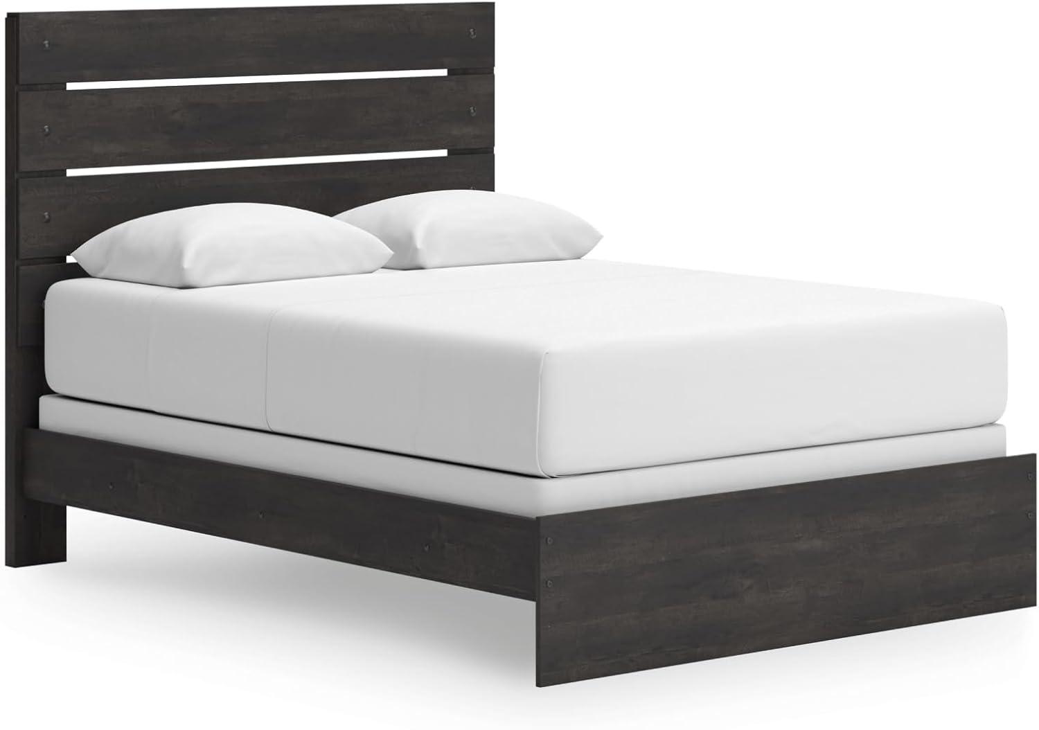 imageSignature Design by Ashley Delmorta Rustic Panel Bed Foundation or Box Spring Needed Full GrayPanel Bed