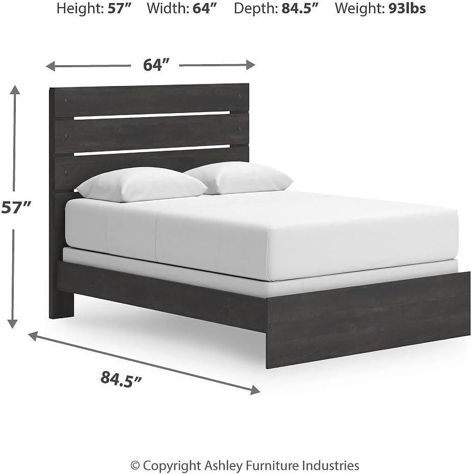 imageSignature Design by Ashley Delmorta Rustic Panel Bed Foundation or Box Spring Needed Full GrayPanel Bed