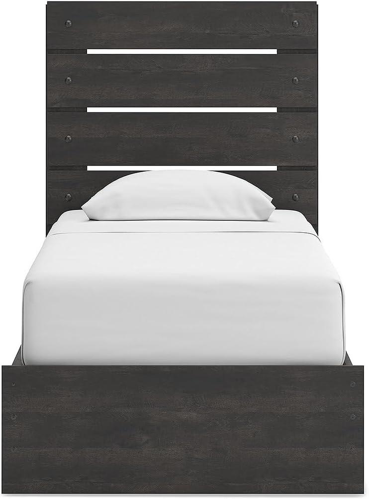 imageSignature Design by Ashley Delmorta Rustic Panel Bed Foundation or Box Spring Needed Full GrayPanel Bed with Storage