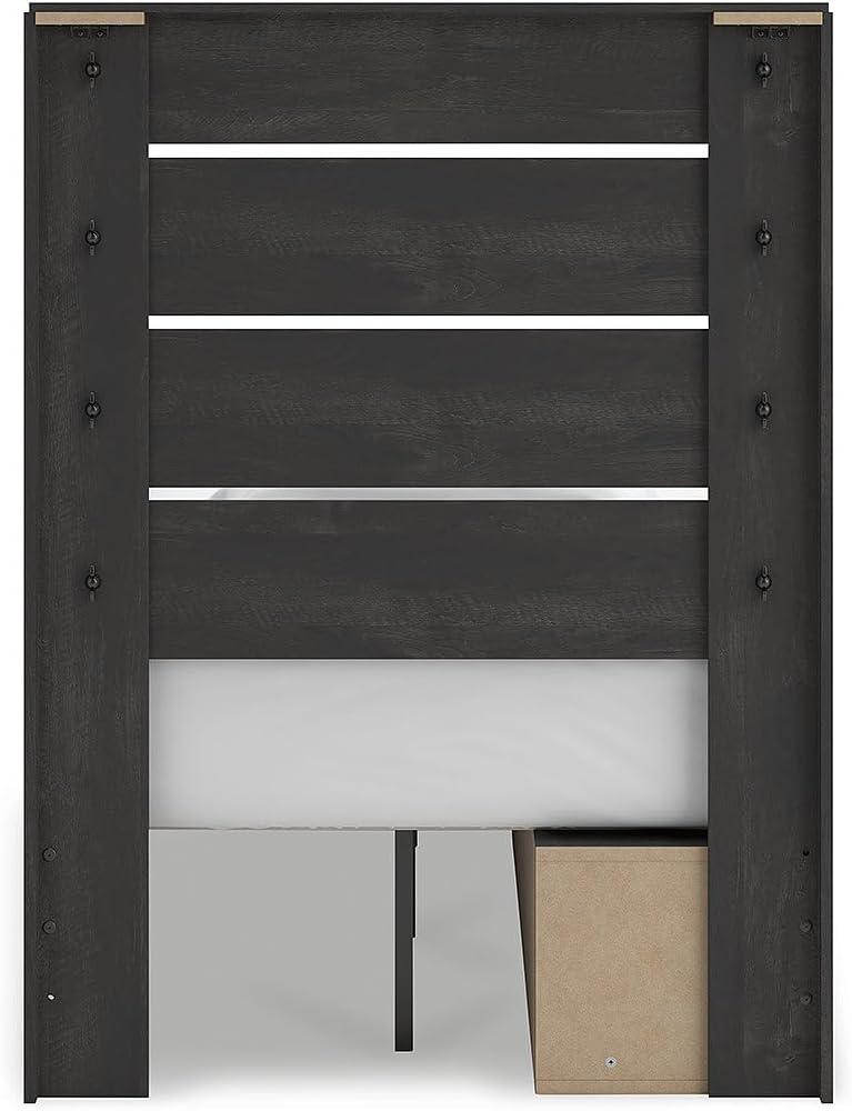 imageSignature Design by Ashley Delmorta Rustic Panel Bed Foundation or Box Spring Needed Full GrayPanel Storage Bed