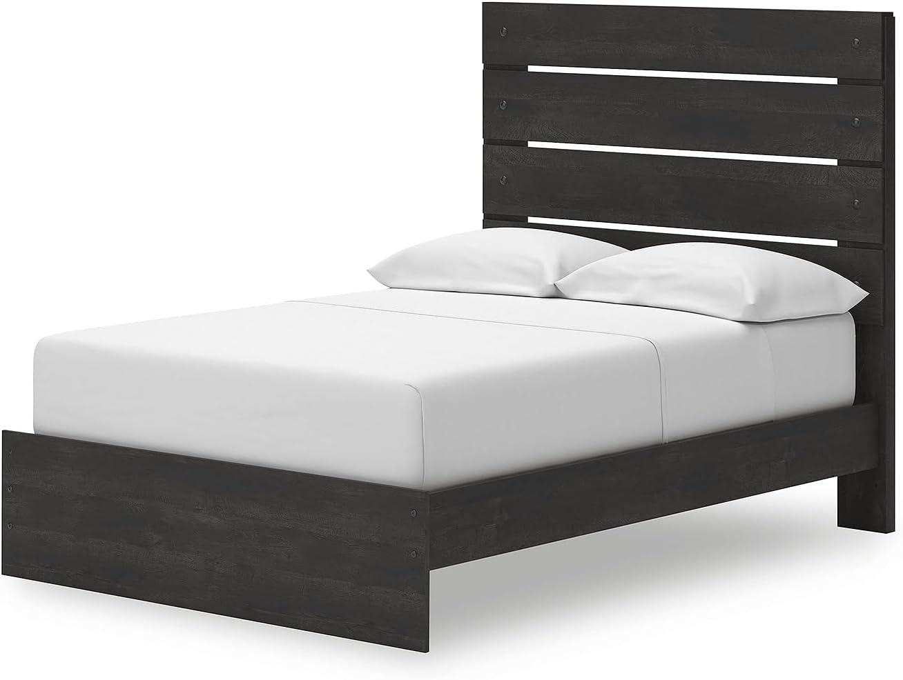 imageSignature Design by Ashley Delmorta Rustic Panel Bed Foundation or Box Spring Needed Full GrayPanel Storage Bed