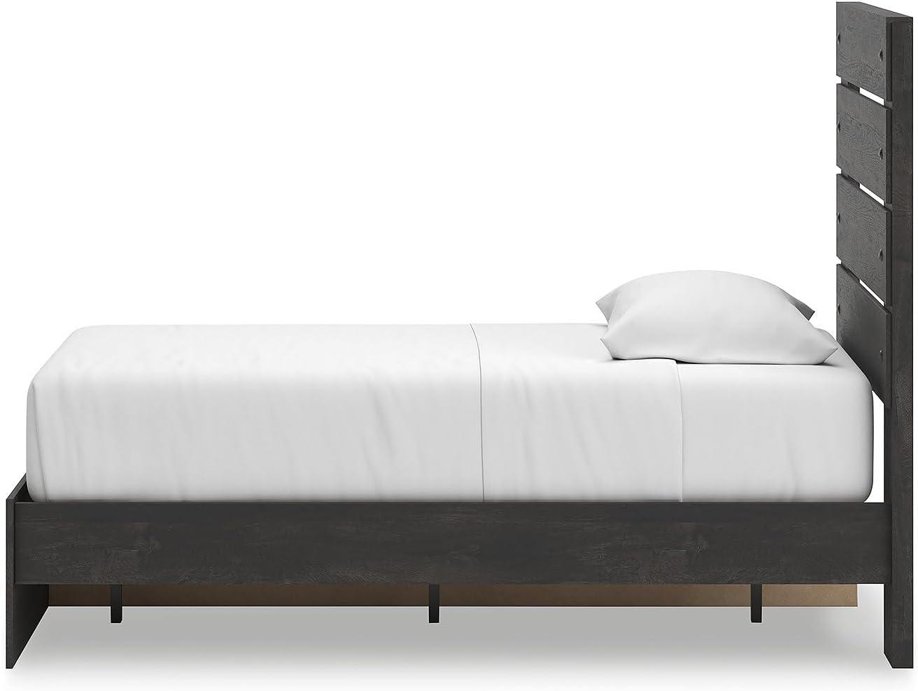 imageSignature Design by Ashley Delmorta Rustic Panel Bed Foundation or Box Spring Needed Full GrayPanel Storage Bed