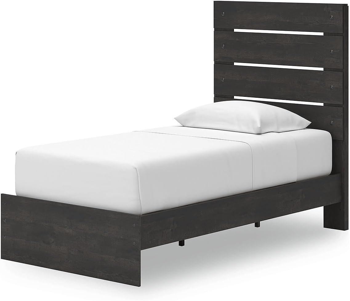 imageSignature Design by Ashley Delmorta Rustic Panel Bed Foundation or Box Spring Needed Full GrayPanel Storage Bed