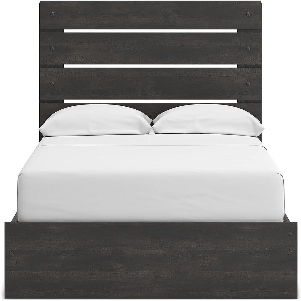 imageSignature Design by Ashley Delmorta Rustic Panel Bed Foundation or Box Spring Needed Full GrayPanel Storage Bed