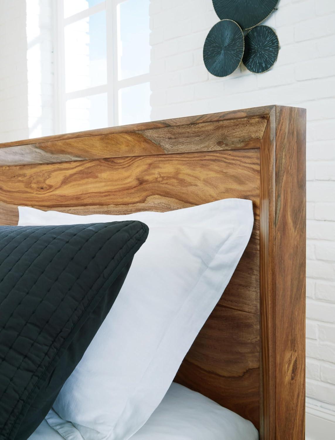 imageSignature Design by Ashley Dressonni Contemporary King Panel Bed Foundation or Box Spring Needed BrownCalifornia King Panel Bed