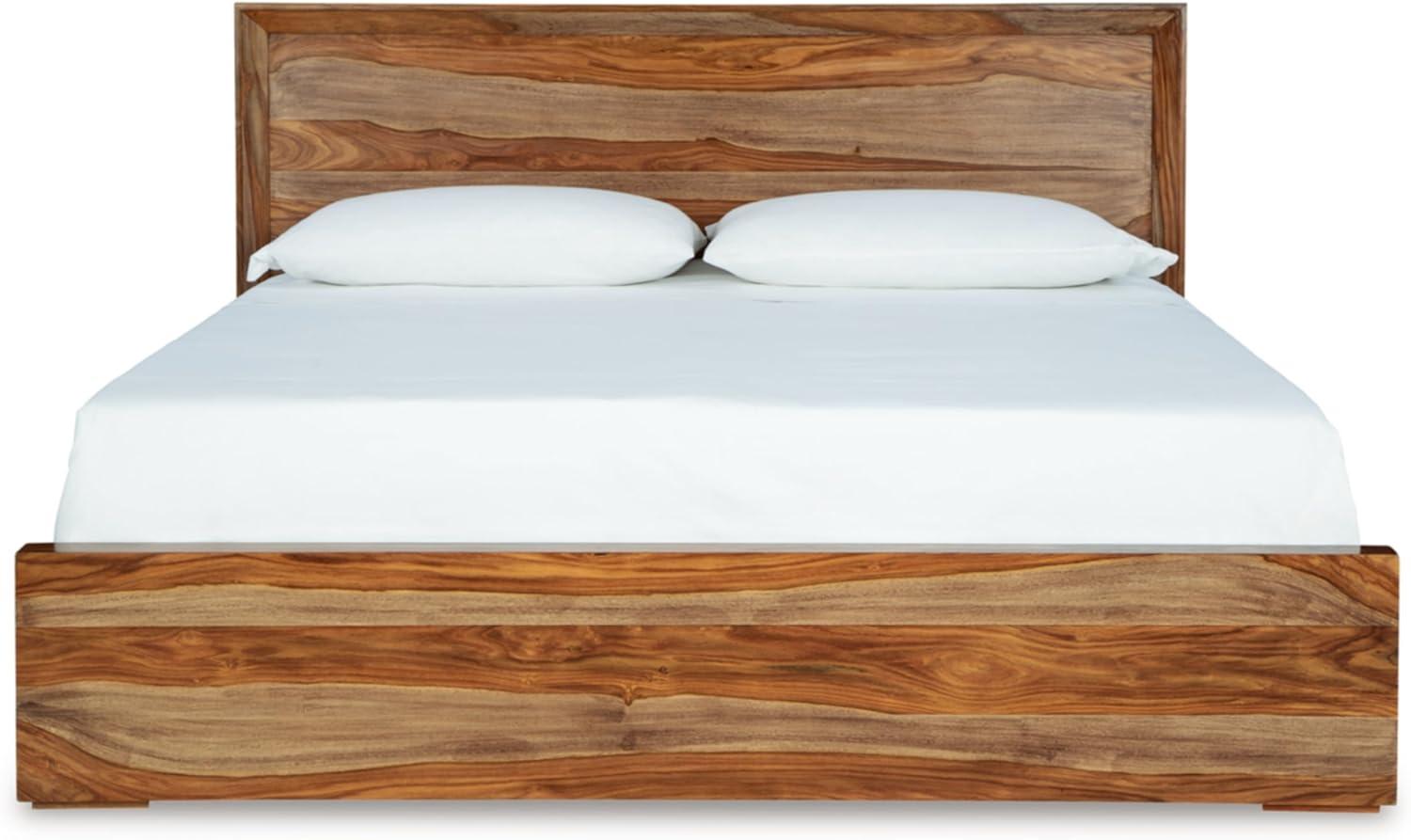 imageSignature Design by Ashley Dressonni Contemporary King Panel Bed Foundation or Box Spring Needed BrownCalifornia King Panel Bed