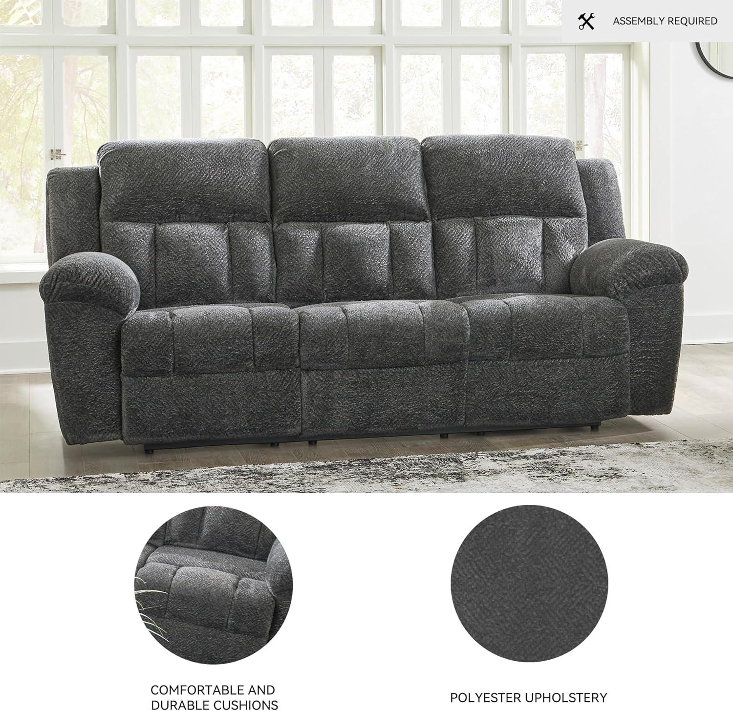imageSignature Design by Ashley Frohn Contemporary Manual Reclining Sofa GrayGrey
