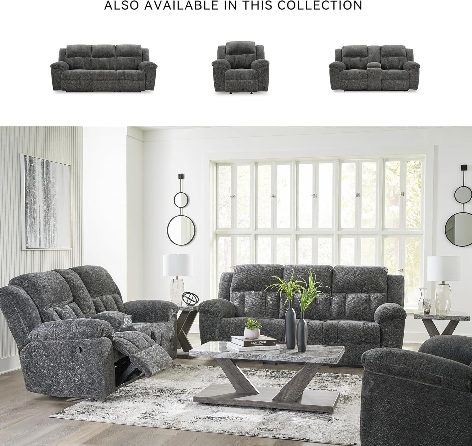 imageSignature Design by Ashley Frohn Contemporary Manual Reclining Sofa GrayGrey