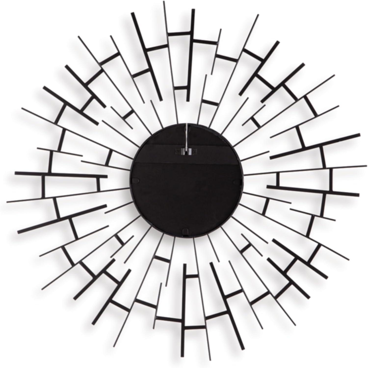 imageSignature Design by Ashley Garrenworth Contemporary Wall Mounted Accent Mirror with Metal Frame Black