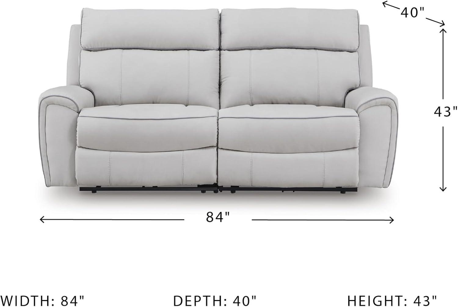 imageSignature Design by Ashley Grafton Pike Straight Contemporary 3Piece Power Reclining Sectional with Adjustable Headrest and USB Charging Ports Light Gray2Piece Reclining Loveseat