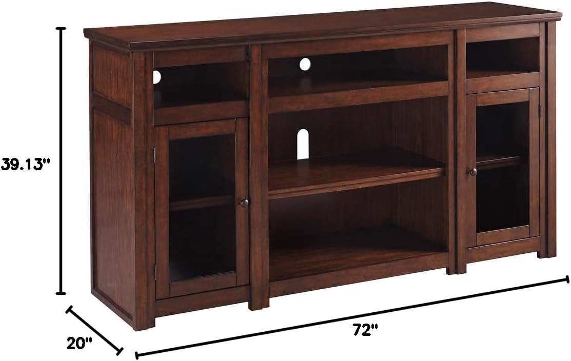 imageSignature Design by Ashley Harpan Traditional TV Stand Fits TVs up to 70 3 Adjustable Shelves 2 Storage Cabinets BrownXLarge