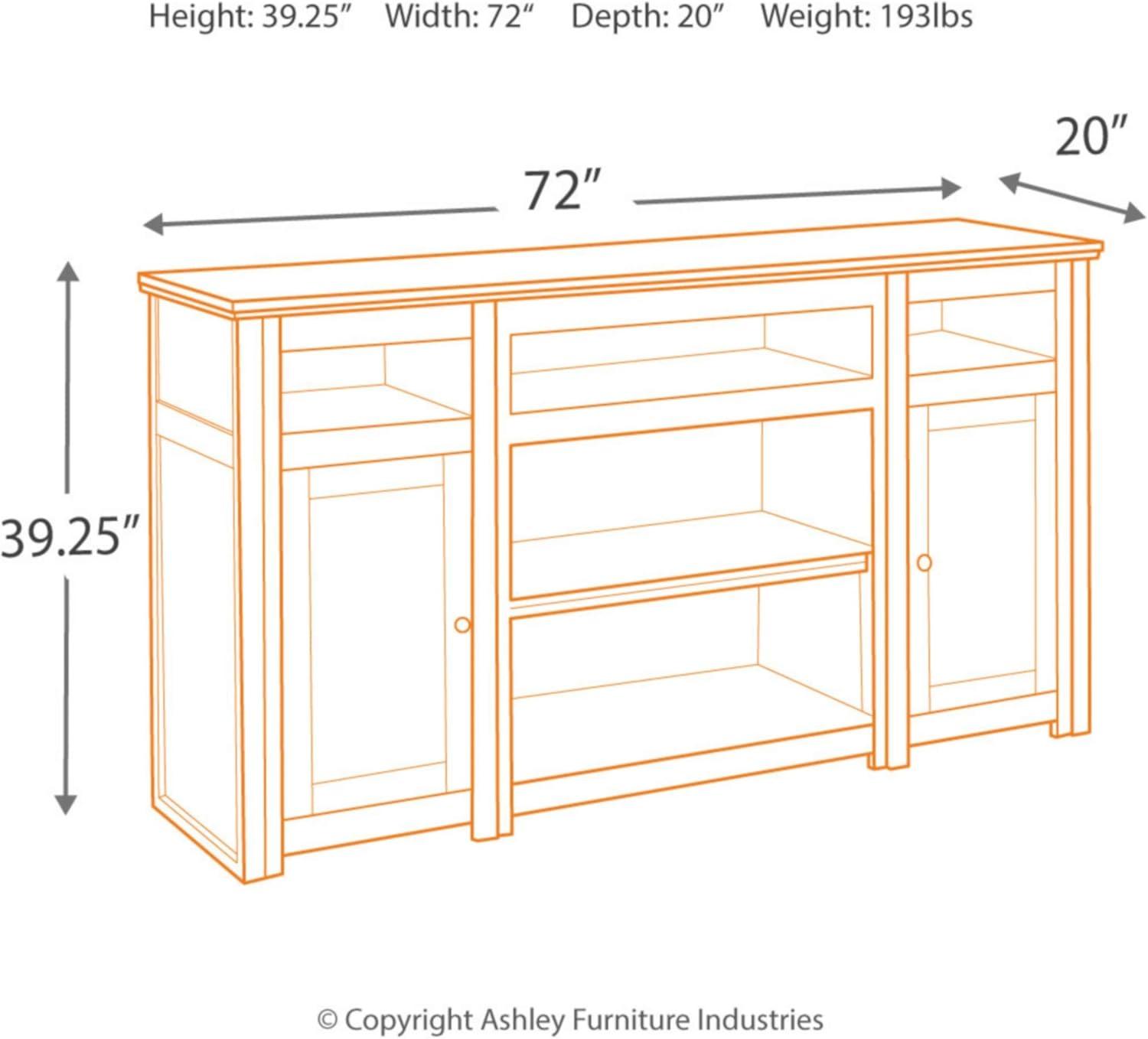 imageSignature Design by Ashley Harpan Traditional TV Stand Fits TVs up to 70 3 Adjustable Shelves 2 Storage Cabinets BrownXLarge