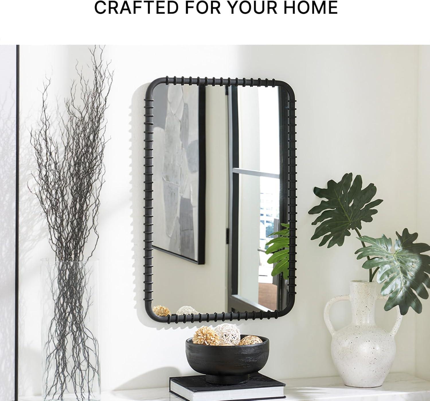 imageSignature Design by Ashley Judlow Contemporary Accent Mirror with Metal Frame Black