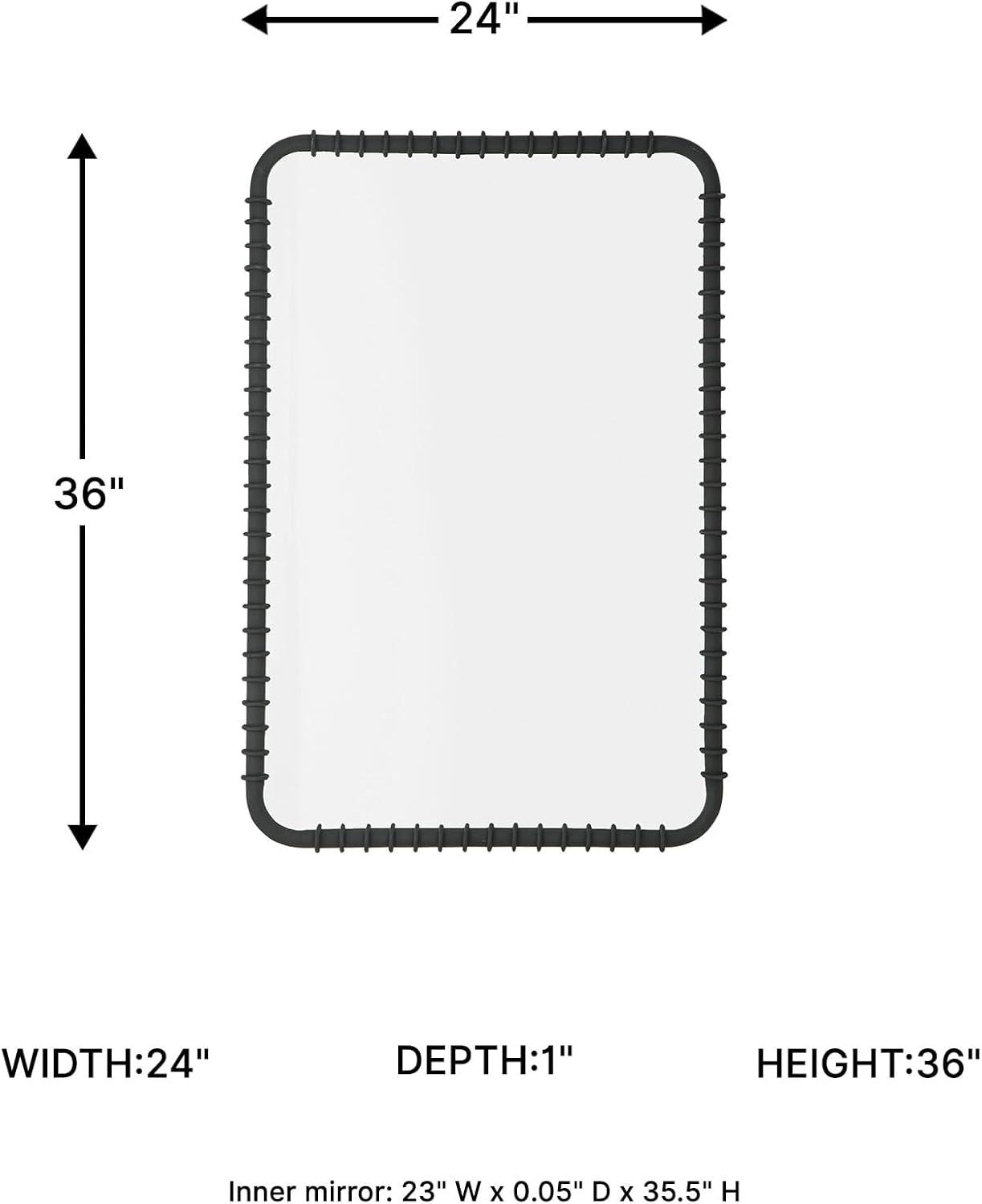 imageSignature Design by Ashley Judlow Contemporary Accent Mirror with Metal Frame Black