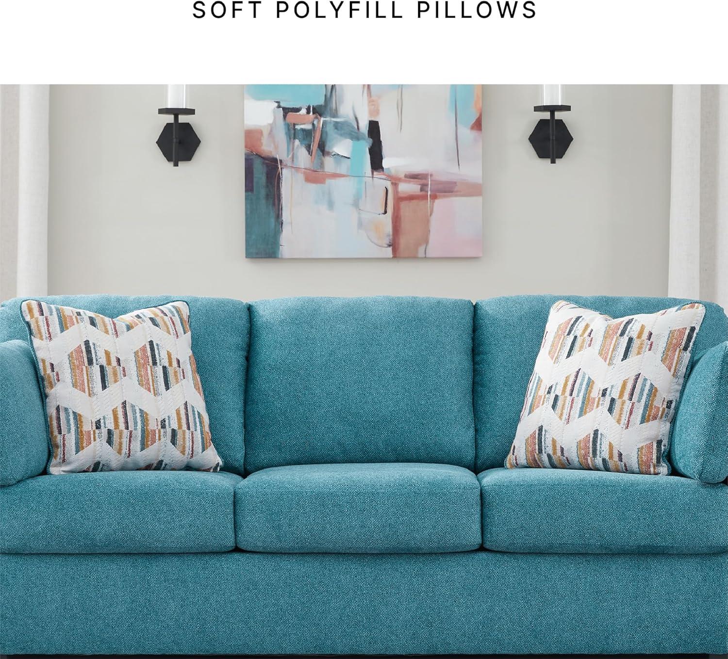 imageSignature Design by Ashley Keerwick Scandinavian Sofa with 4 Toss Pillows BlueBlue