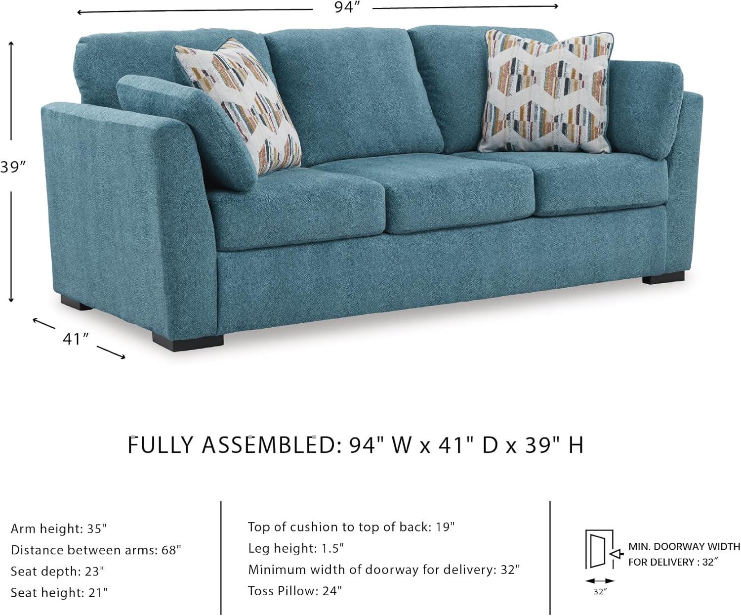 imageSignature Design by Ashley Keerwick Scandinavian Sofa with 4 Toss Pillows BlueBlue