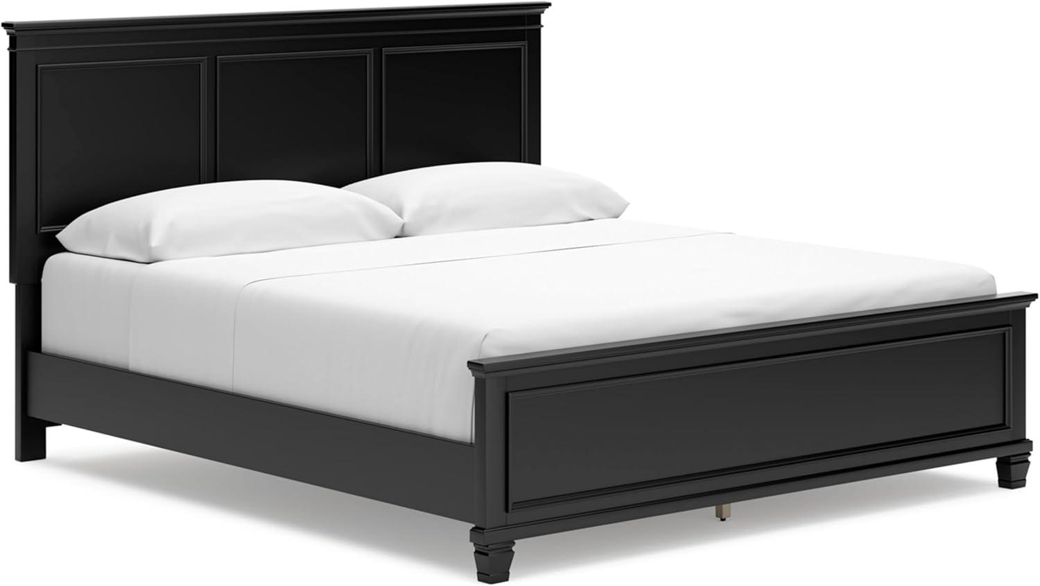 imageSignature Design by Ashley Lanolee Farmhouse Panel Storage Bed Foundation or Box Spring Not Needed King BlackBlack