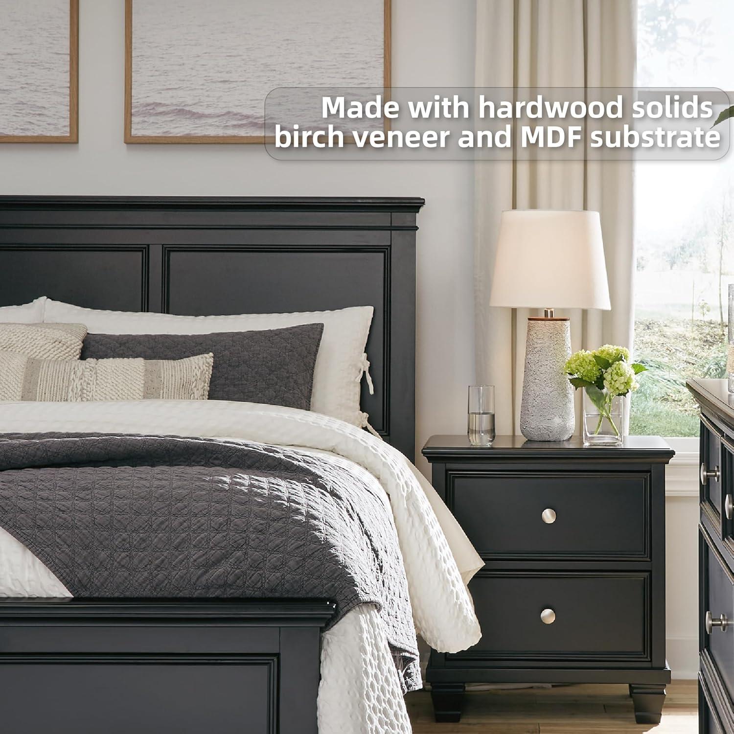 imageSignature Design by Ashley Lanolee Farmhouse Panel Storage Bed Foundation or Box Spring Not Needed King BlackBlack