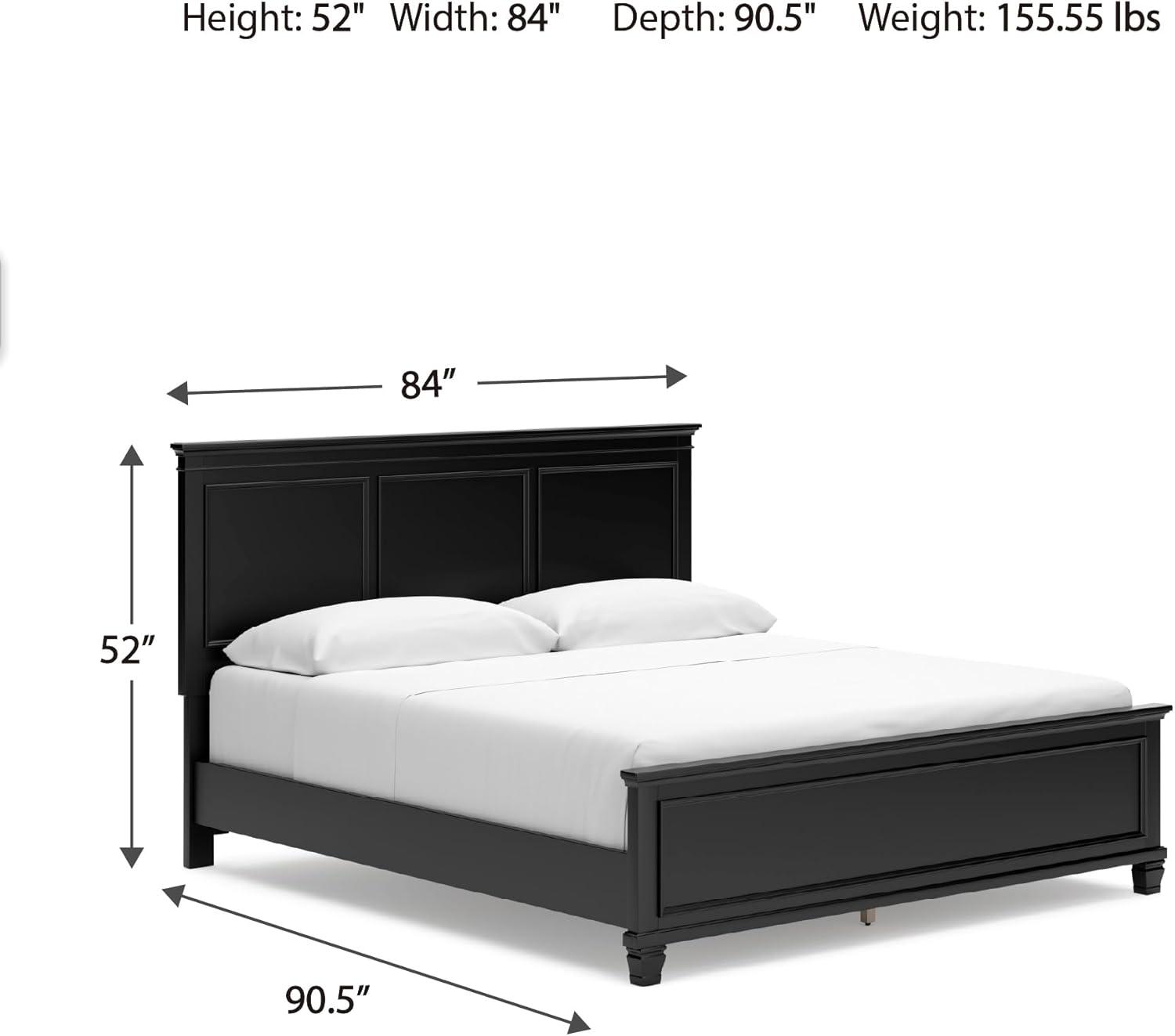 imageSignature Design by Ashley Lanolee Farmhouse Panel Storage Bed Foundation or Box Spring Not Needed King BlackBlack
