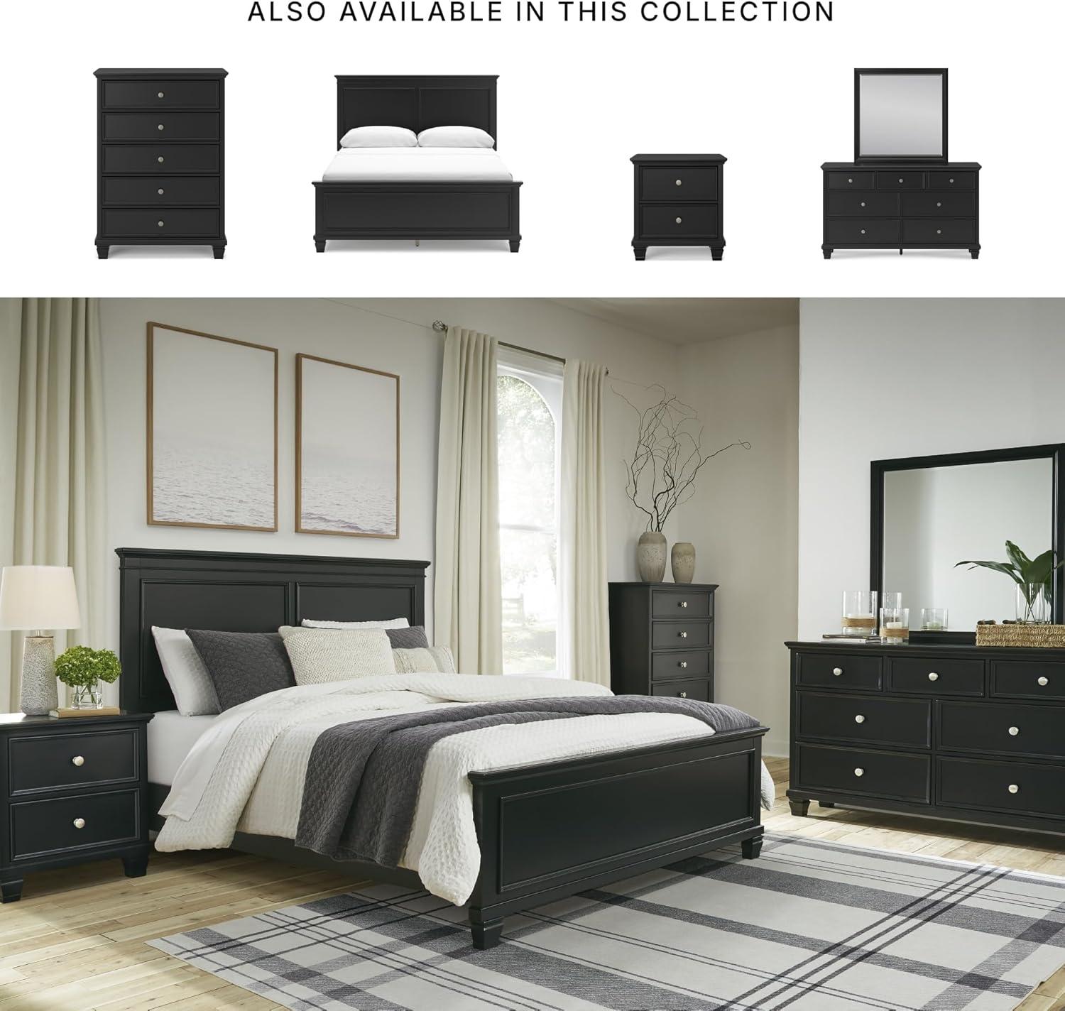 imageSignature Design by Ashley Lanolee Farmhouse Panel Storage Bed Foundation or Box Spring Not Needed King BlackBlack