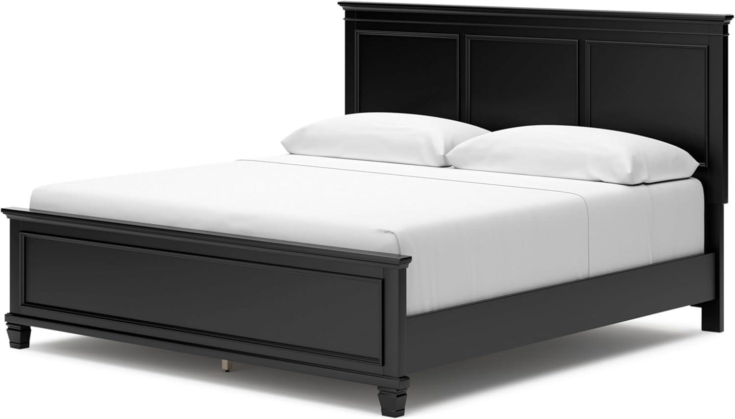 imageSignature Design by Ashley Lanolee Farmhouse Panel Storage Bed Foundation or Box Spring Not Needed King BlackBlack