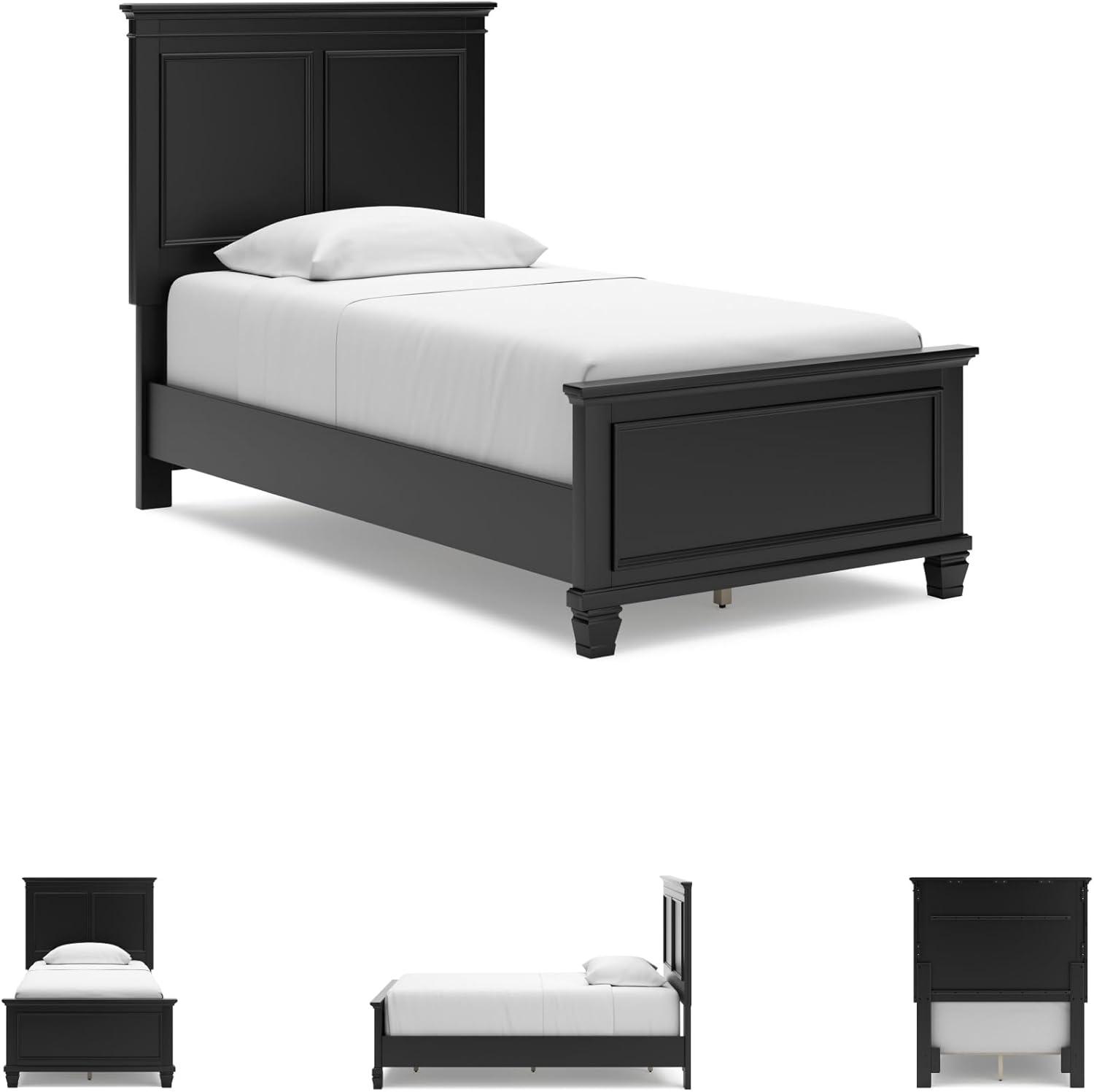imageSignature Design by Ashley Lanolee Farmhouse Panel Storage Bed Foundation or Box Spring Not Needed King BlackBlack