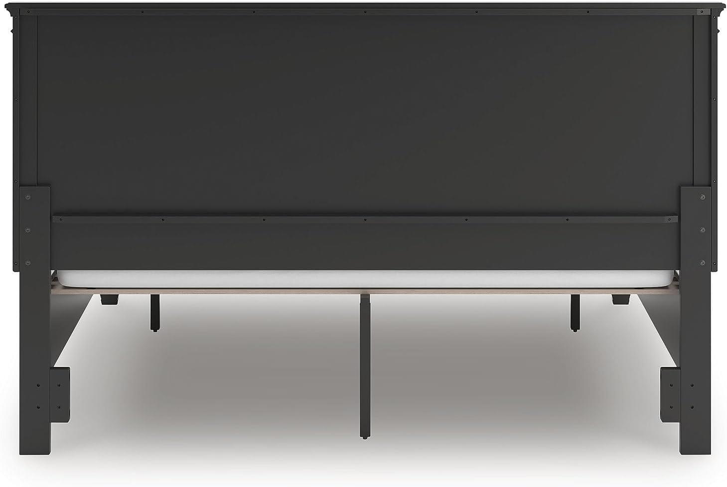 imageSignature Design by Ashley Lanolee Farmhouse Panel Storage Bed Foundation or Box Spring Not Needed King BlackBlack