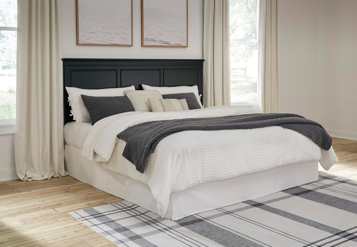 imageSignature Design by Ashley Lanolee Farmhouse Panel Storage Bed Foundation or Box Spring Not Needed King BlackBlack