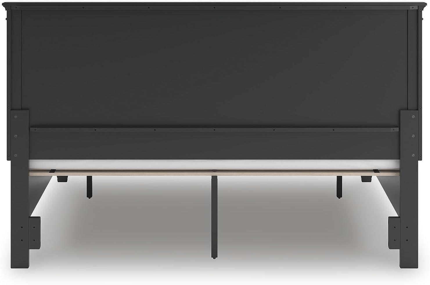 imageSignature Design by Ashley Lanolee Farmhouse Panel Storage Bed Foundation or Box Spring Not Needed King BlackBlack