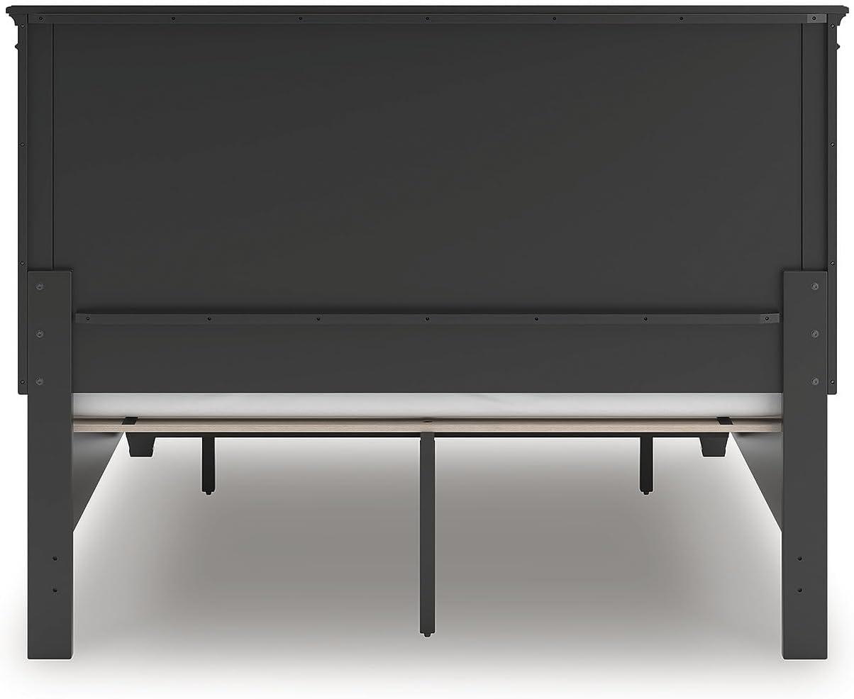 imageSignature Design by Ashley Lanolee Farmhouse Panel Storage Bed Foundation or Box Spring Not Needed King BlackBlack