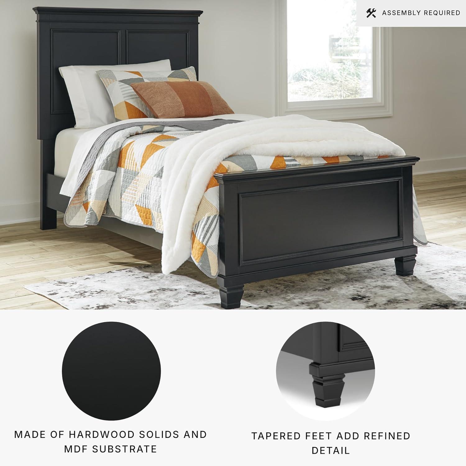 imageSignature Design by Ashley Lanolee Farmhouse Panel Storage Bed Foundation or Box Spring Not Needed King BlackBlack