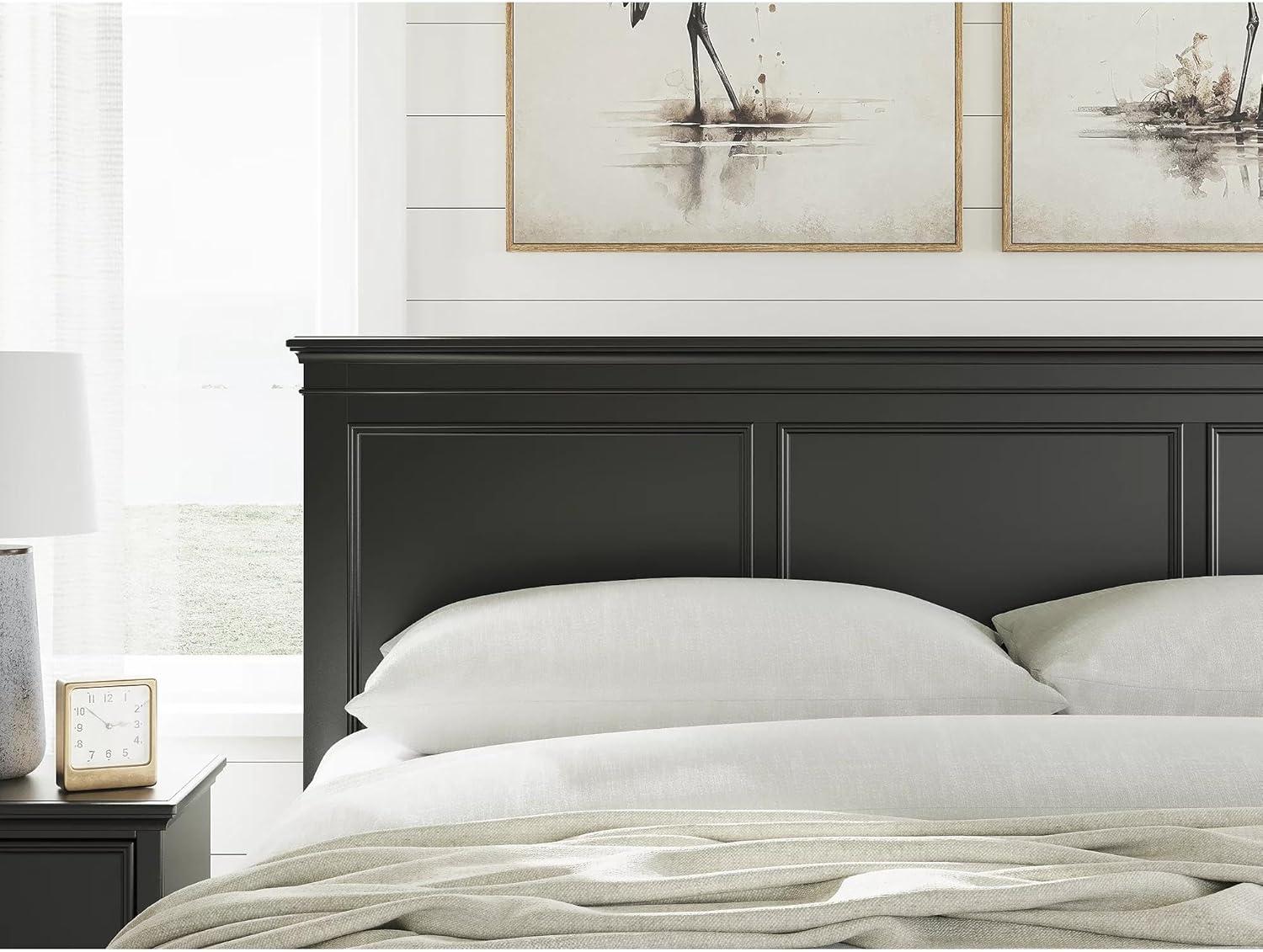 imageSignature Design by Ashley Lanolee Farmhouse Panel Storage Bed Foundation or Box Spring Not Needed King BlackBlack