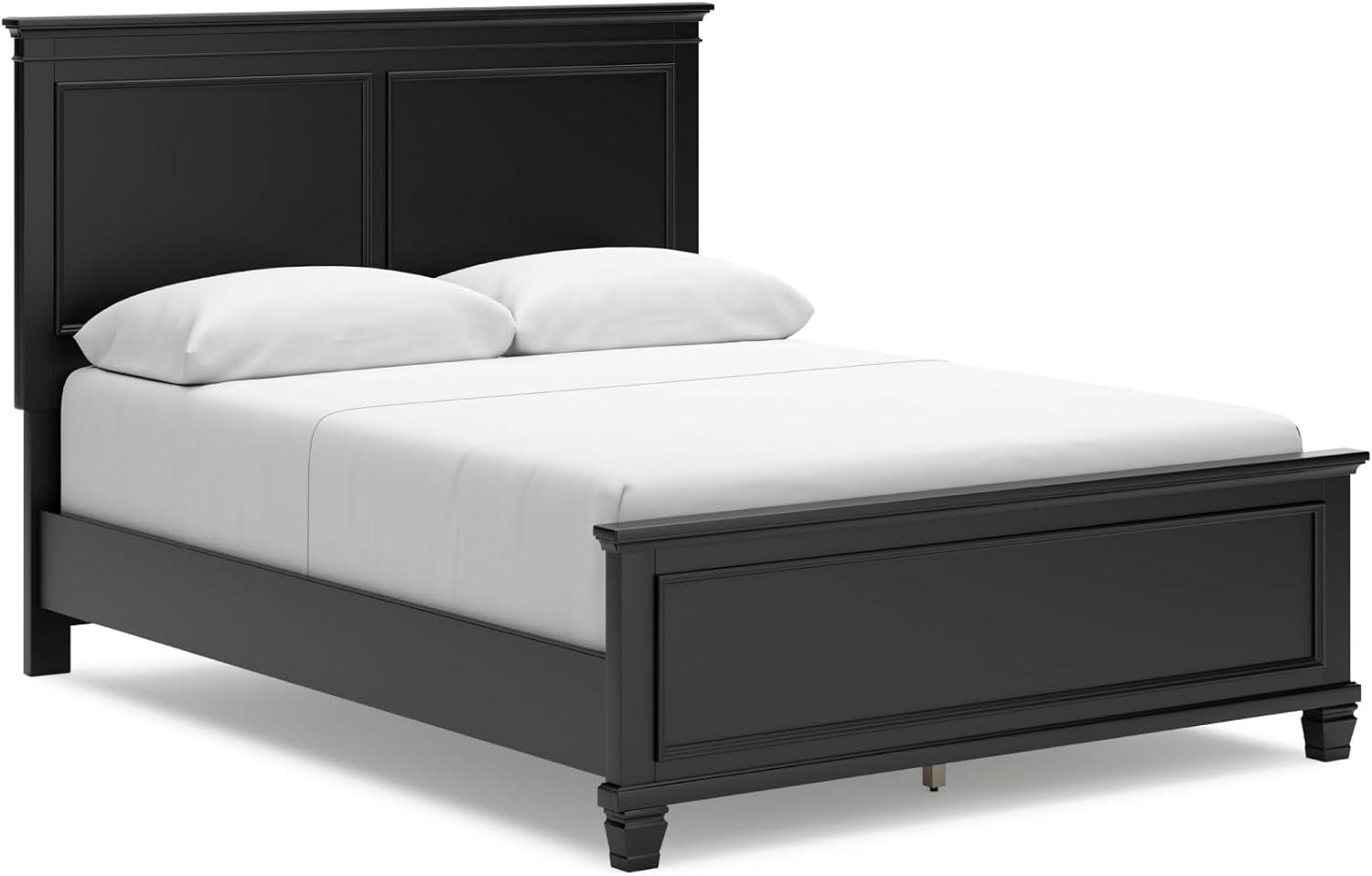 imageSignature Design by Ashley Lanolee Farmhouse Panel Storage Bed Foundation or Box Spring Not Needed King BlackBlack