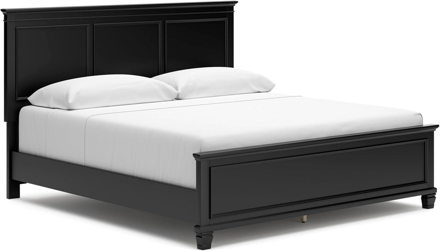 imageSignature Design by Ashley Lanolee Farmhouse Panel Storage Bed Foundation or Box Spring Not Needed King BlackBlack