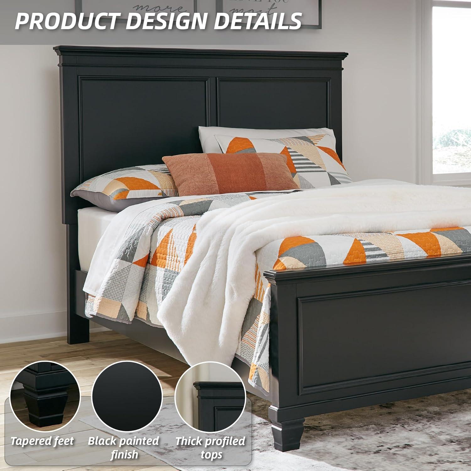 imageSignature Design by Ashley Lanolee Farmhouse Panel Storage Bed Foundation or Box Spring Not Needed King BlackBlack