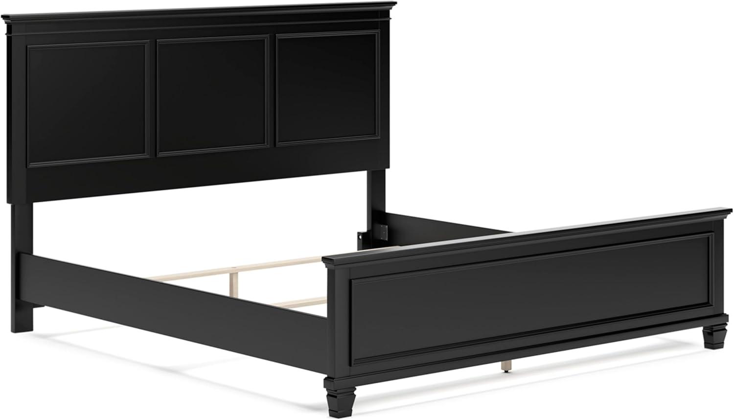 imageSignature Design by Ashley Lanolee Farmhouse Panel Storage Bed Foundation or Box Spring Not Needed King BlackBlack