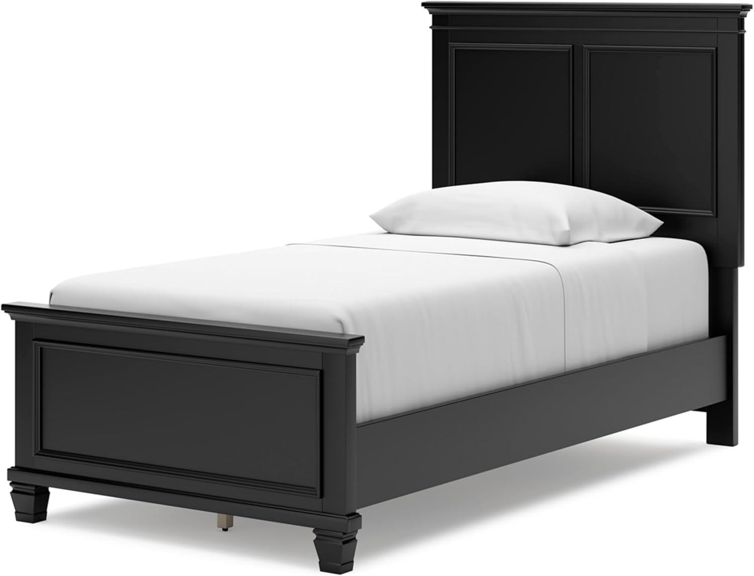 imageSignature Design by Ashley Lanolee Farmhouse Panel Storage Bed Foundation or Box Spring Not Needed King BlackBlack