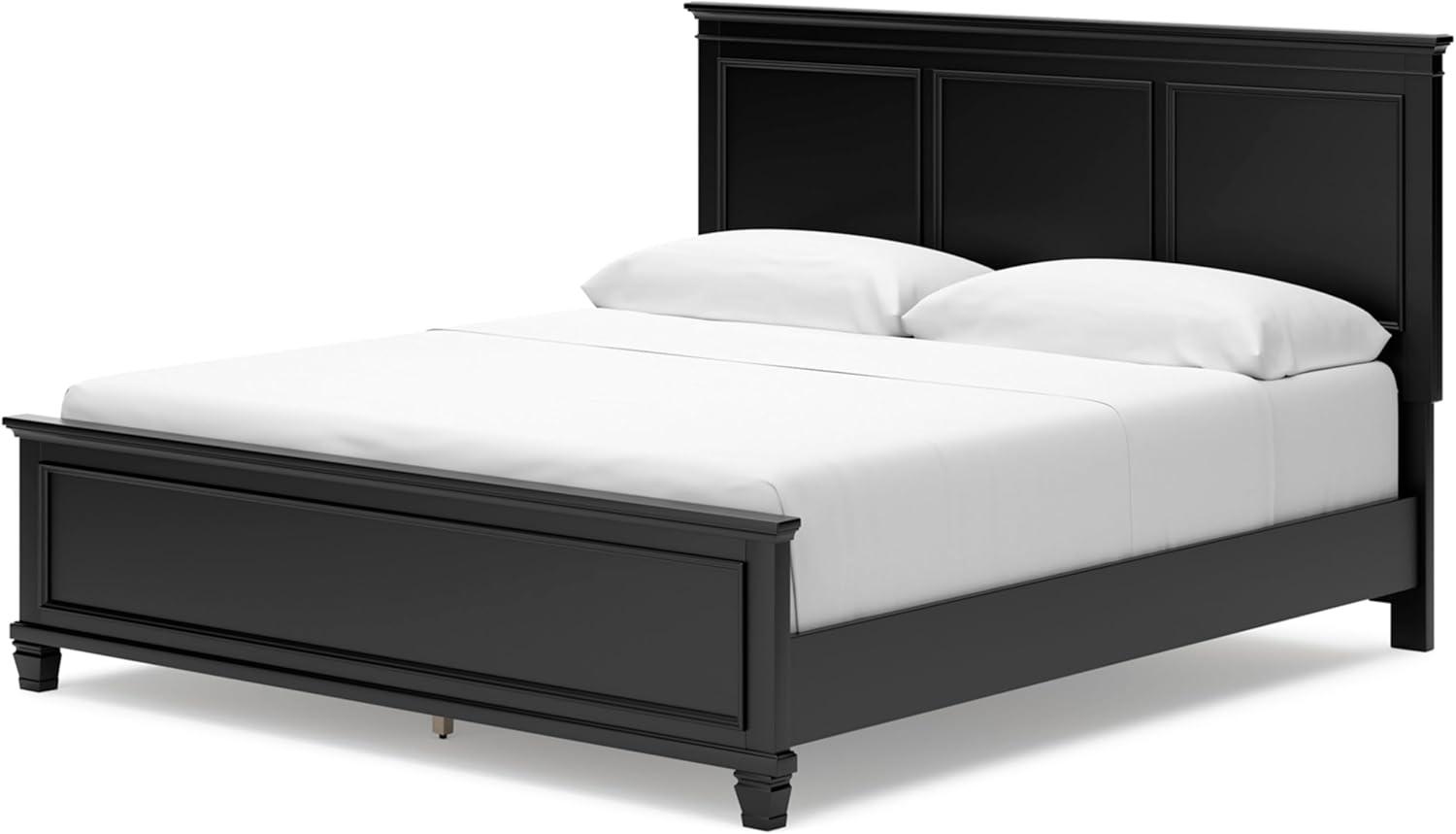 imageSignature Design by Ashley Lanolee Farmhouse Panel Storage Bed Foundation or Box Spring Not Needed King BlackBlack