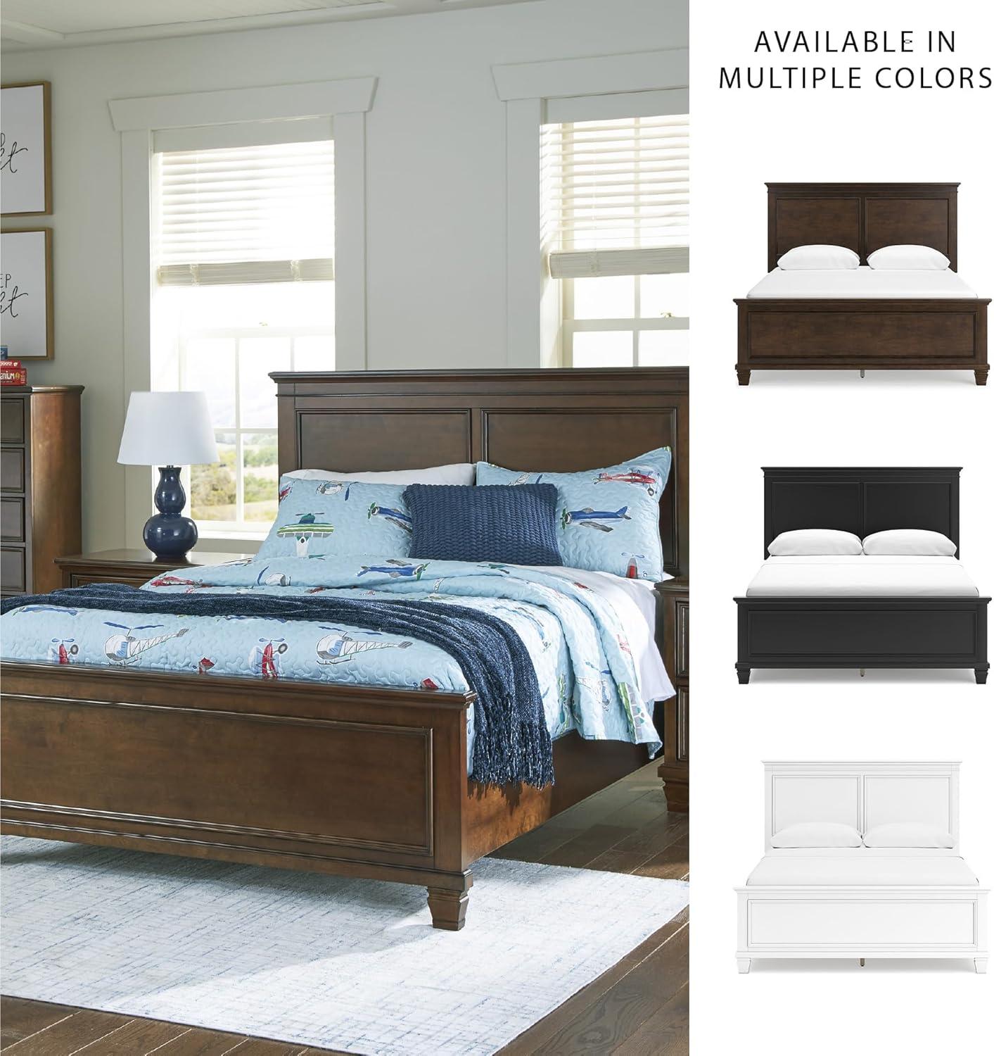 imageSignature Design by Ashley Lanolee Farmhouse Panel Storage Bed Foundation or Box Spring Not Needed King BlackBrown