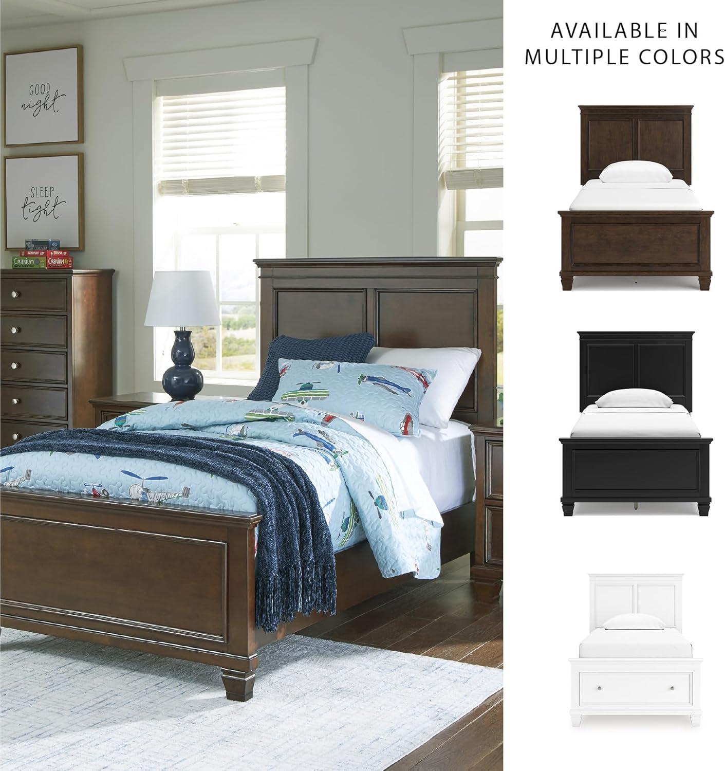 imageSignature Design by Ashley Lanolee Farmhouse Panel Storage Bed Foundation or Box Spring Not Needed King BlackBrown