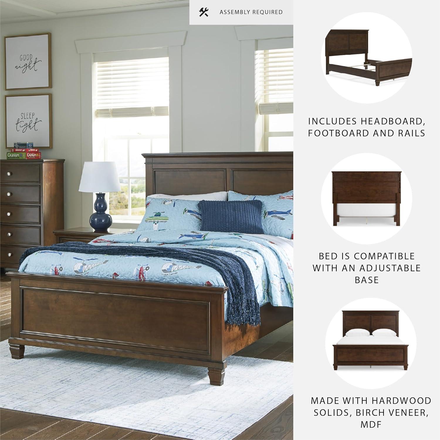 imageSignature Design by Ashley Lanolee Farmhouse Panel Storage Bed Foundation or Box Spring Not Needed King BlackBrown