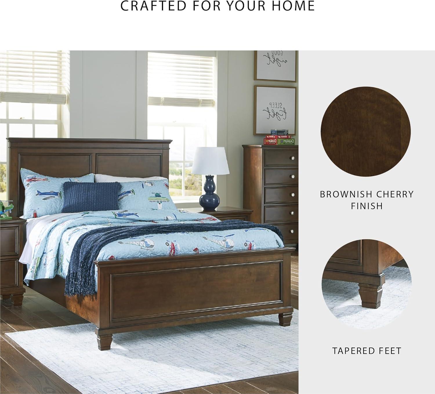 imageSignature Design by Ashley Lanolee Farmhouse Panel Storage Bed Foundation or Box Spring Not Needed King BlackBrown