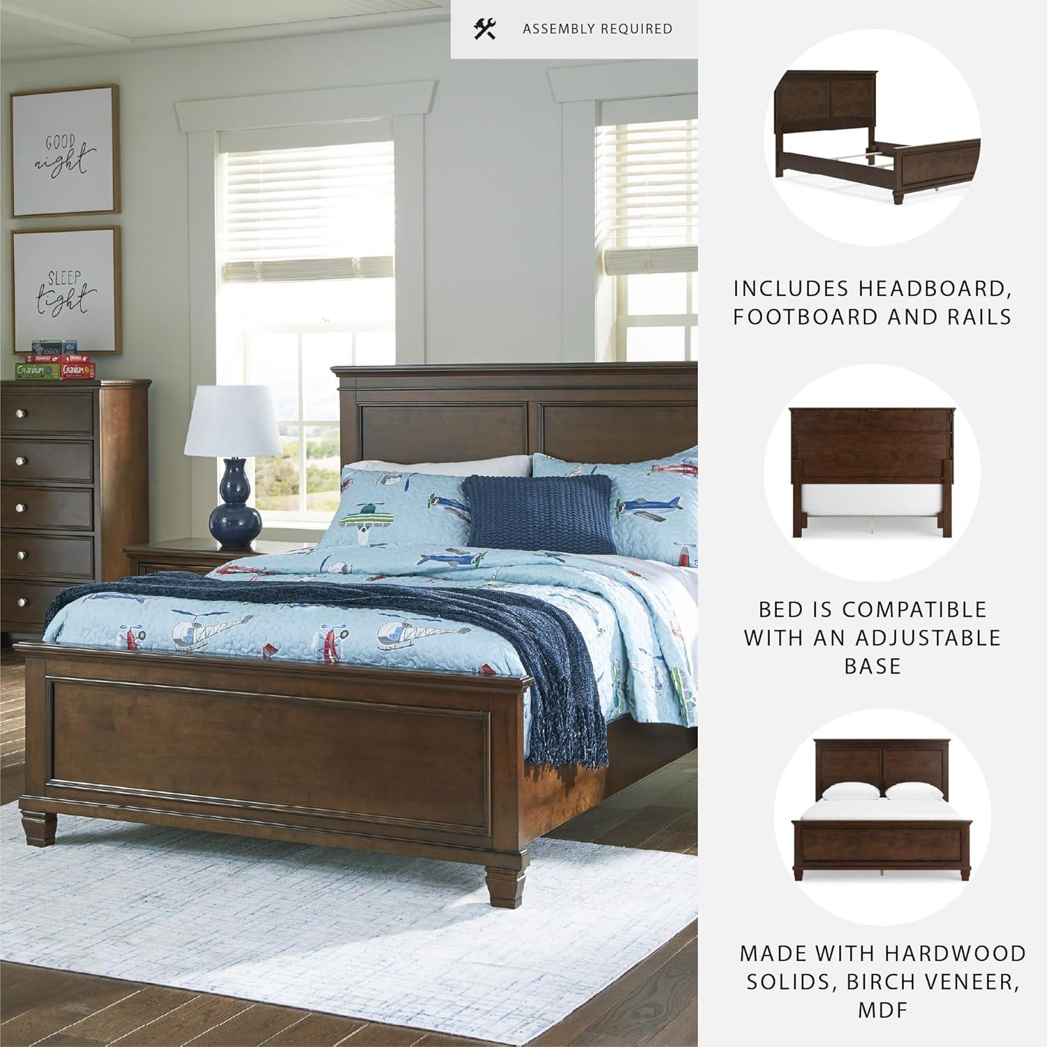 imageSignature Design by Ashley Lanolee Farmhouse Panel Storage Bed Foundation or Box Spring Not Needed King BlackBrown
