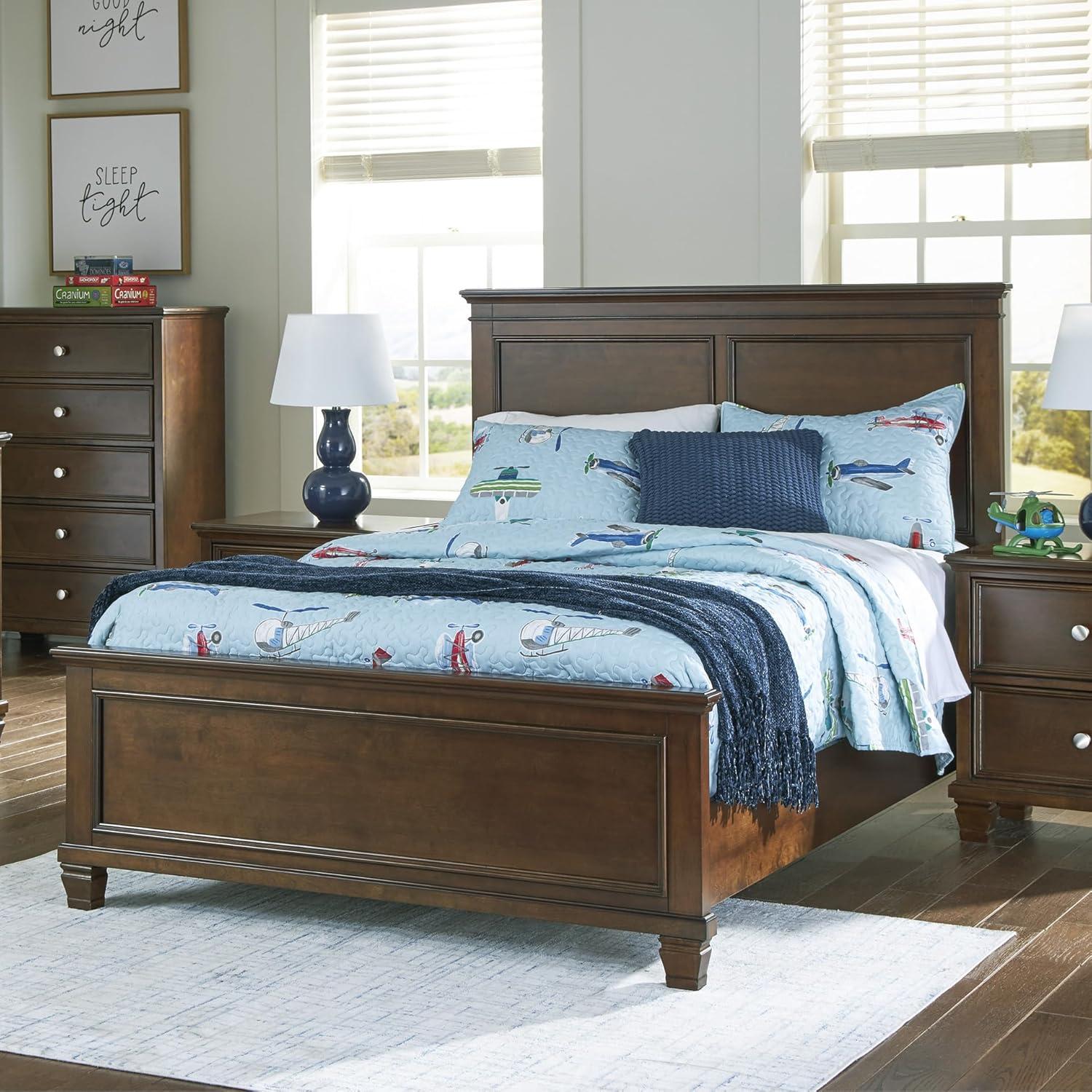 imageSignature Design by Ashley Lanolee Farmhouse Panel Storage Bed Foundation or Box Spring Not Needed King BlackBrown