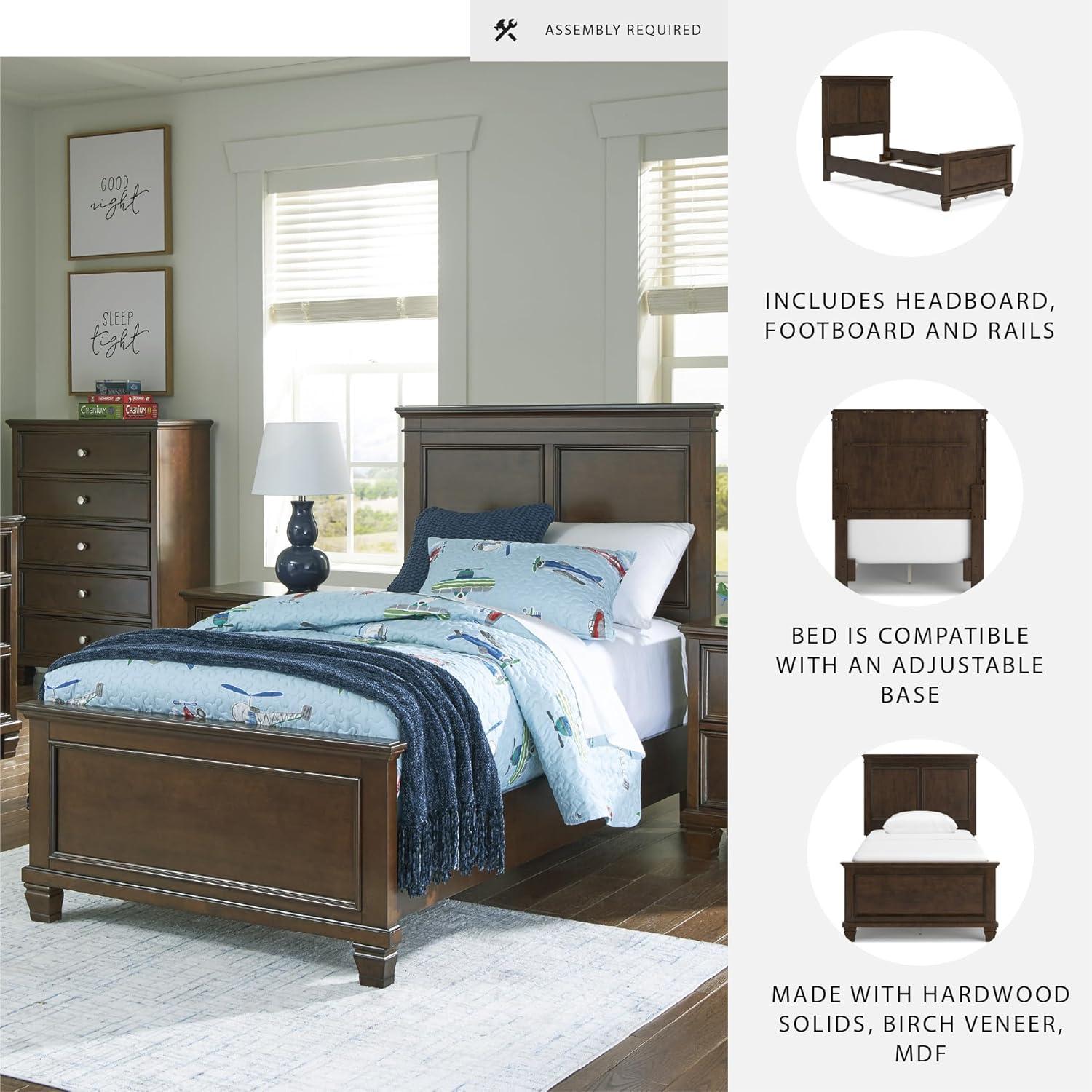 imageSignature Design by Ashley Lanolee Farmhouse Panel Storage Bed Foundation or Box Spring Not Needed King BlackBrown
