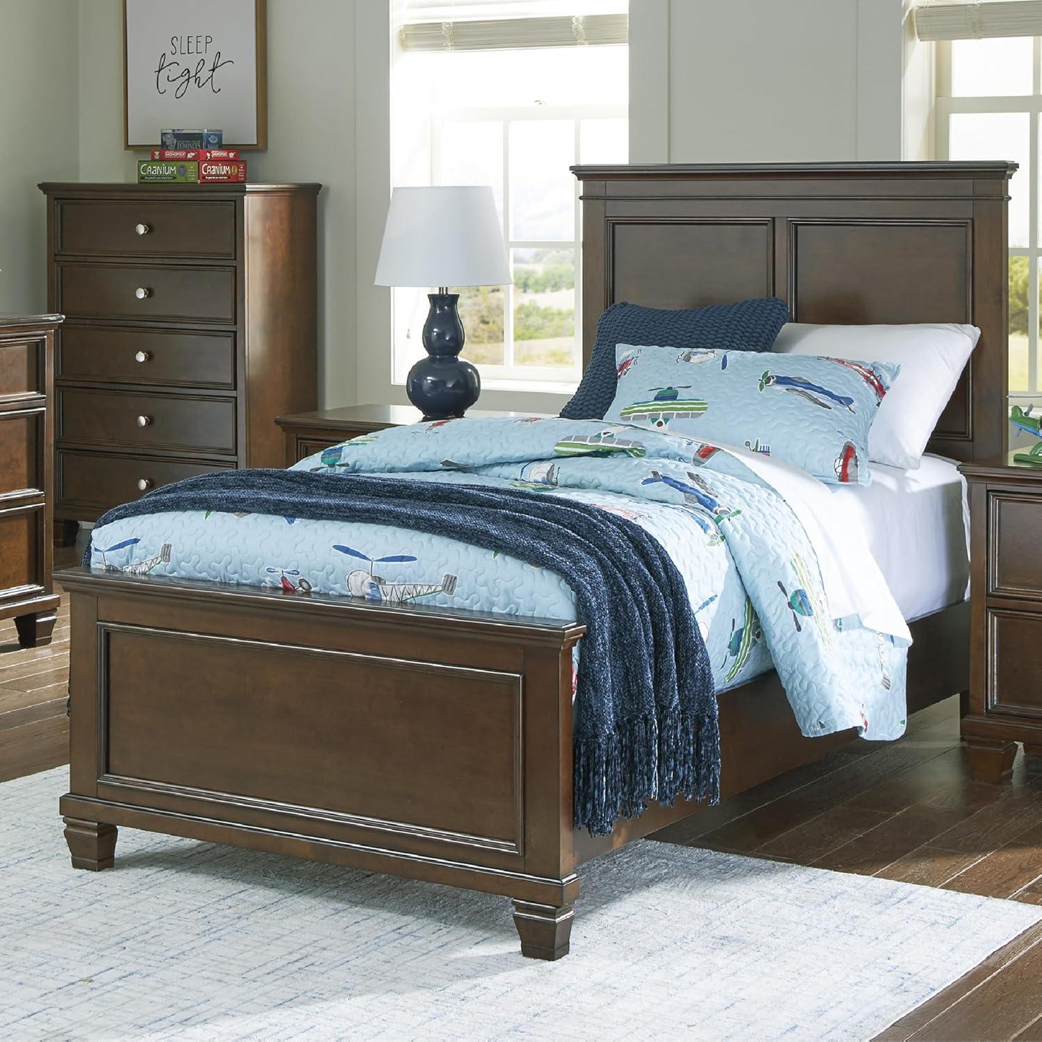 imageSignature Design by Ashley Lanolee Farmhouse Panel Storage Bed Foundation or Box Spring Not Needed King BlackBrown