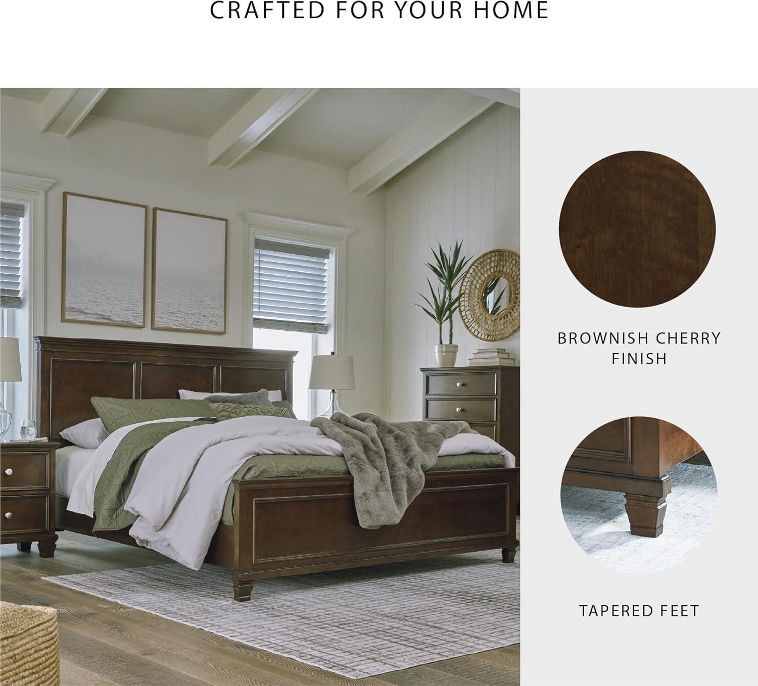 imageSignature Design by Ashley Lanolee Farmhouse Panel Storage Bed Foundation or Box Spring Not Needed King BlackBrown