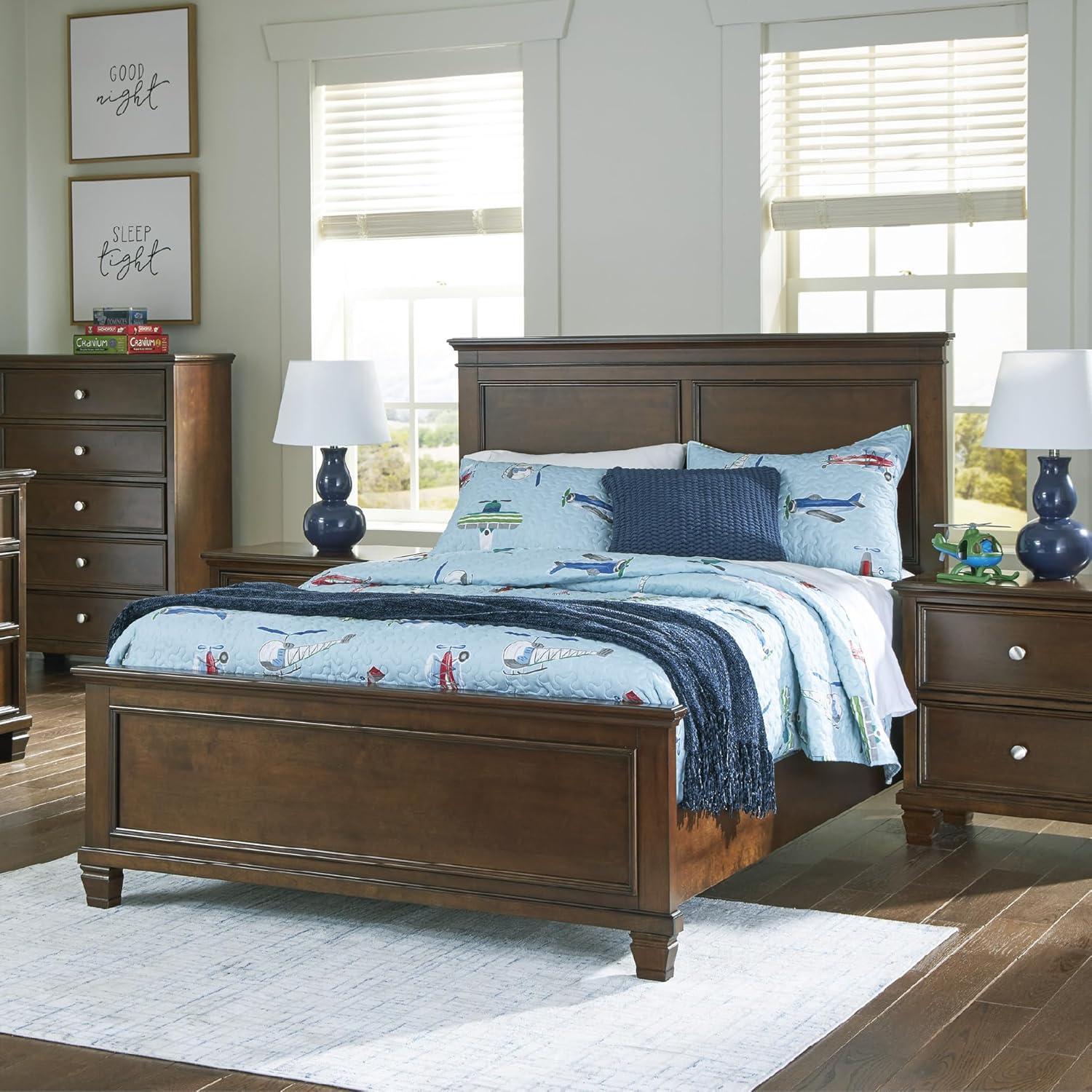 imageSignature Design by Ashley Lanolee Farmhouse Panel Storage Bed Foundation or Box Spring Not Needed King BlackBrown