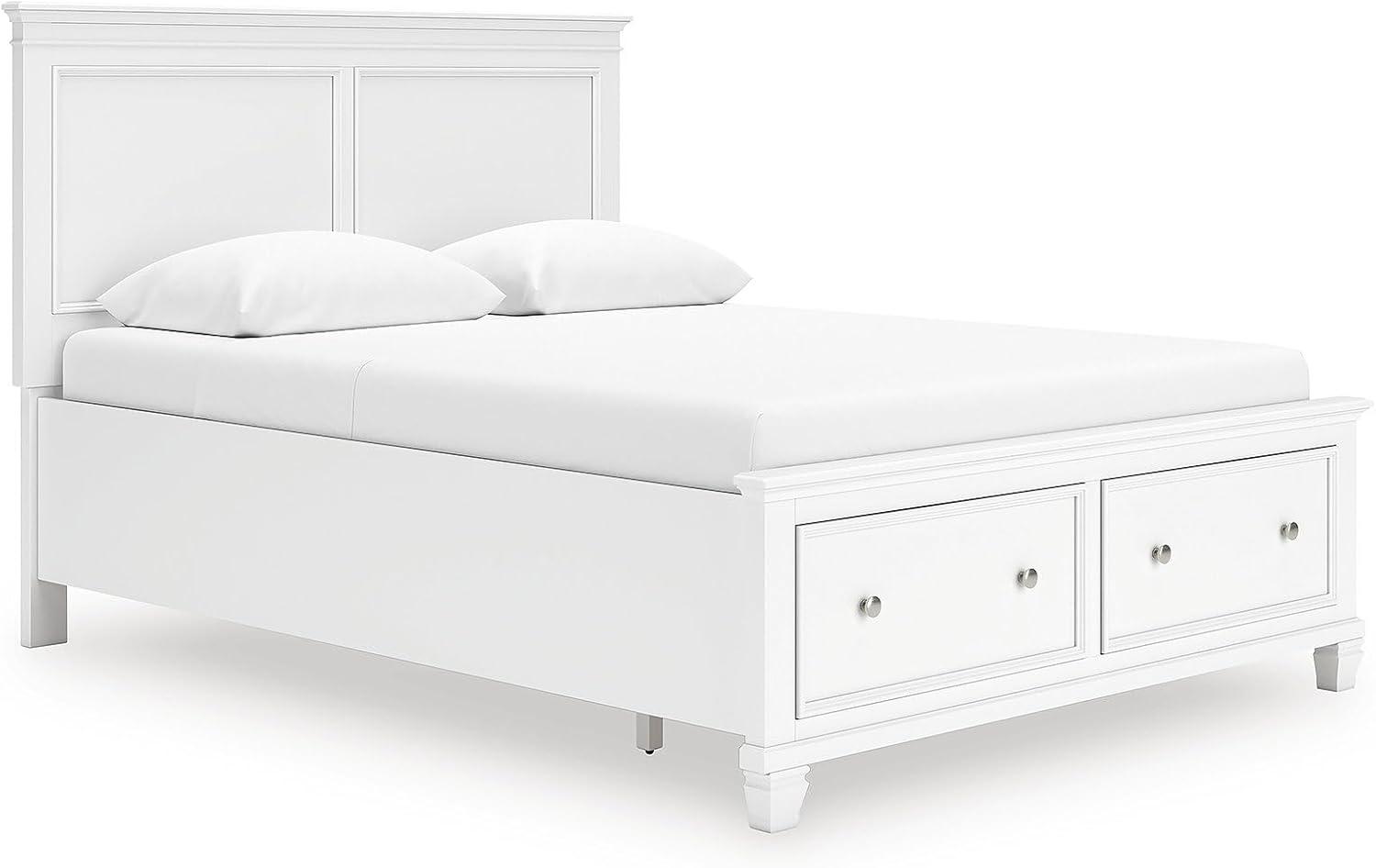 imageSignature Design by Ashley Lanolee Farmhouse Panel Storage Bed Foundation or Box Spring Not Needed King BlackWhite